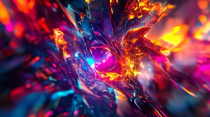 Abstract Futuristic Neon in the Metaverse Psychedelic