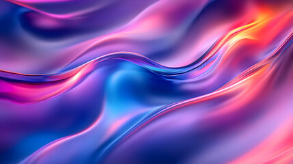 Obraz premium Abstract Liquid Wavy 3D Background - Pink, Blue, and Orange Hues