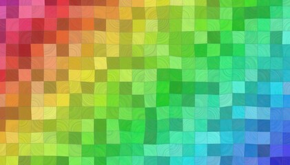 Abstract Background with Circular Pattern in a Grid of Colorful Squares