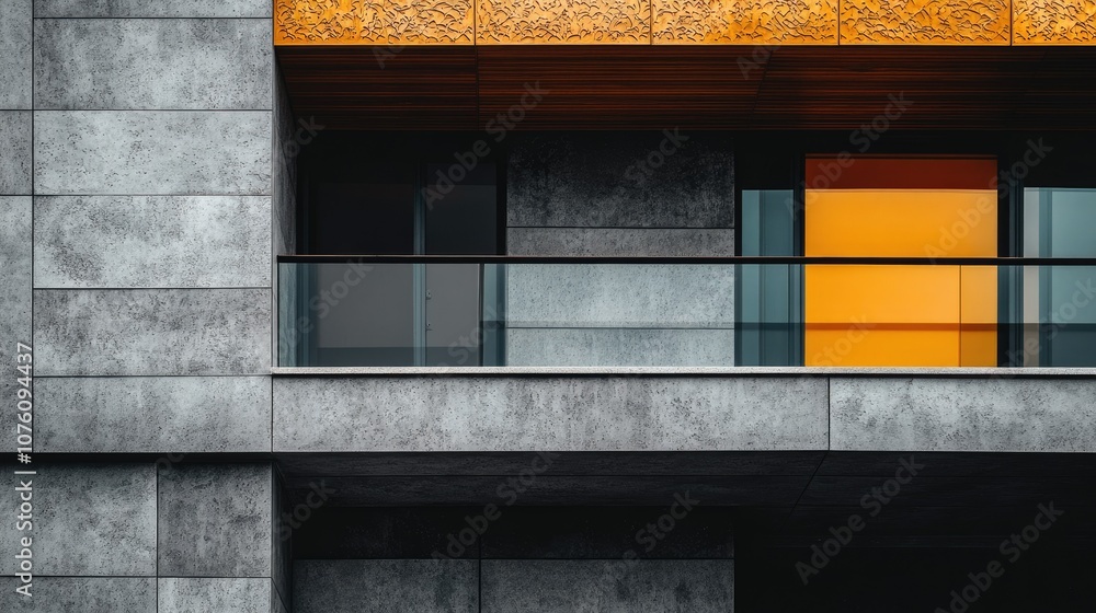 Poster modern architecture with bold color accent