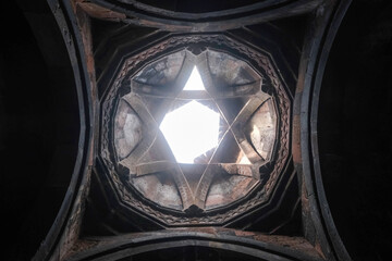 Dome of the temple in Neghuts Monastery. Arzakan village, Armenia.