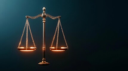 Libra scales glowing with justice, harmony in cosmos