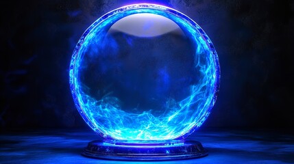 Blue Hologram Portal. Magic Fantasy Portal. Magic Circle