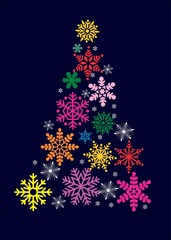 composition with colorful christmas tree for christmas