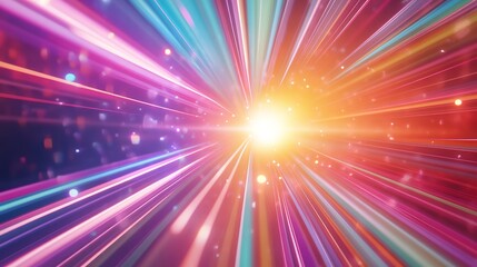 Bright Flare of Multicolored Lines 8K Photorealistic Ultra
