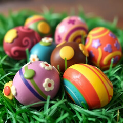 Colorful chocolate Easter eggs