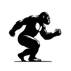 Gorilla does knuckle walk races Vector Logo