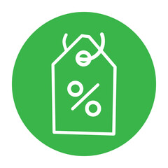 Discount Coupon Icon on Green Background