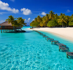Fototapeta premium Baros Island, Maldives Dive into a Paradise of Luxury, Adventure, and Unforgettable Island Escapes.