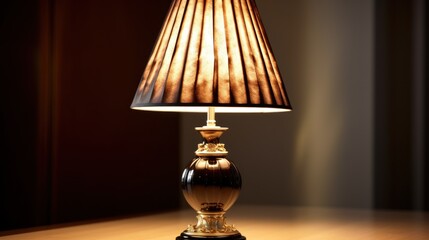 Elegant Lamp with Brown Shade