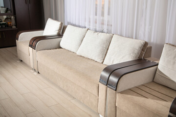 New modern couch at the home.