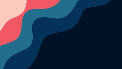 Abstract background, pink, red, blue, wavy shapes. 
