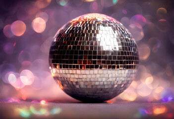 Obraz premium disco party club sphere background ball nightlife globe transparent circle mirror