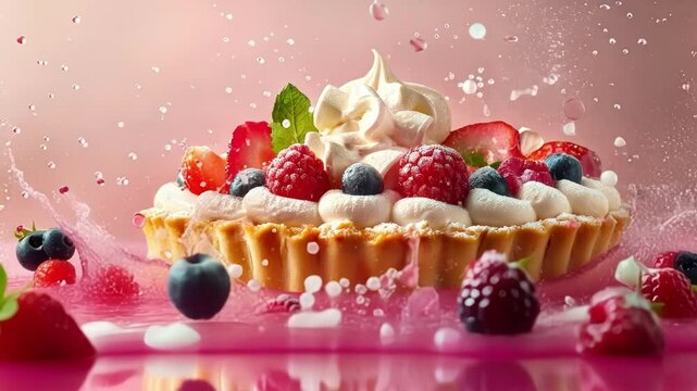 The tau tart featuring layers of tangy fruit and creamy filling named after the particle that mediates the tau lepton.