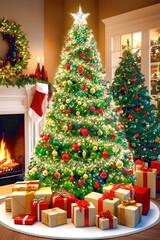 christmas tree with presents