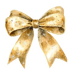 Create stunning holiday decor with a beautiful gold watercolor bow for festive cheer