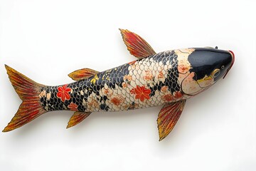 A vibrant koi fish with intricate patterns and colors, showcasing traditional artistry and cultural significance.