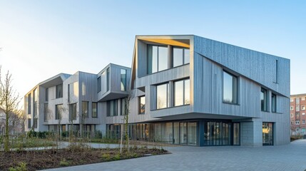 Modern Architectural Design with Unique Facade