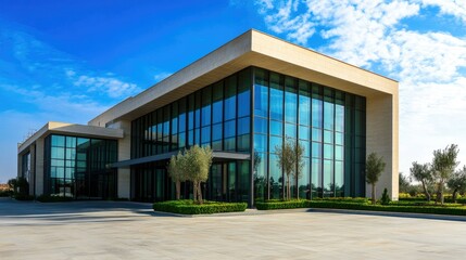 Modern Architectural Building Under Clear Blue Sky