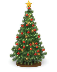 This Vector Christmas Tree illustration provides a beautifully realistic and high-quality depiction of a holiday tree, perfect for seasonal designs and decorations. Easy editable to EPS10 file.