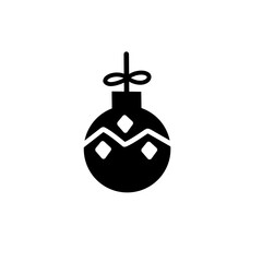 christmas ball silhouette icon