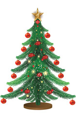 Fototapeta premium This Vector Christmas Tree illustration provides a beautifully realistic and high-quality depiction of a holiday tree, perfect for seasonal designs and decorations. Easy editable to EPS10 file.
