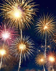 fireworks on the night sky