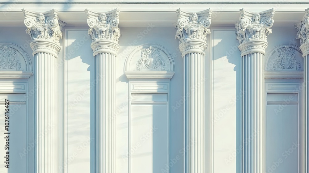 Poster elegant architectural columns in soft light