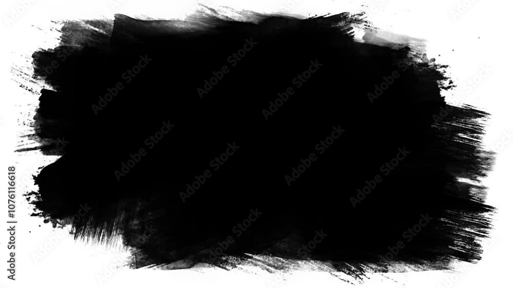 Poster dry stroke frame in white loop animation grunge animation - brush strokes on white background abstra