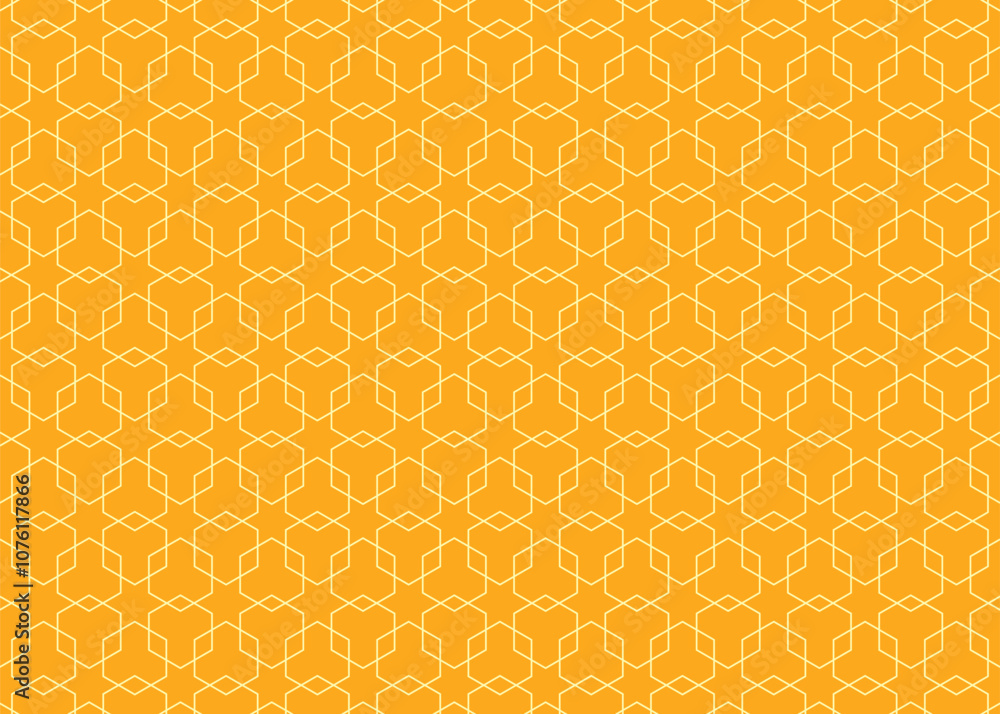 Poster white outline deco art hexagonal geometry background. seamless hexagon grid pattern vector template.