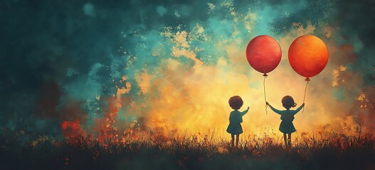 Fototapeta premium Child Holding a Balloon