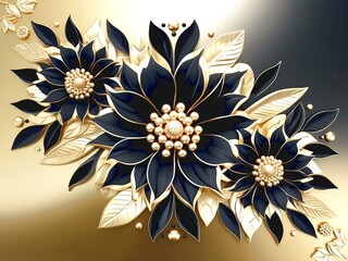 golden floral background