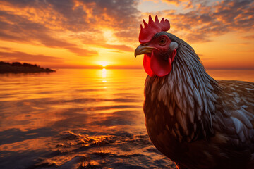 a chicken sunset 