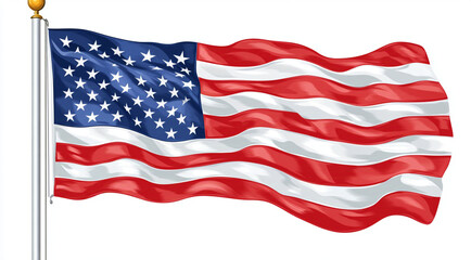 united states flag blowing. full screen