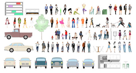 Illustrated Vector Scale People Architectural Figures