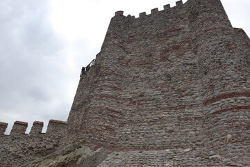 View of Anadolu Fortress and cloudy sky. After restoration. Istanbul, Turkey.