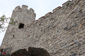 View of Anadolu Fortress and cloudy sky. After restoration. Istanbul, Turkey.