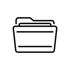 Black line icon for folder
