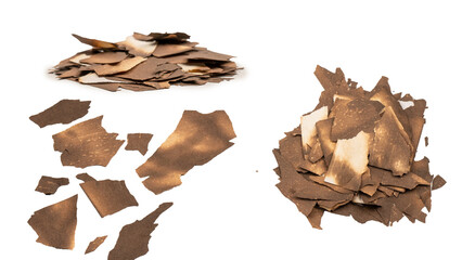 Burnt paper isolated on a white background.