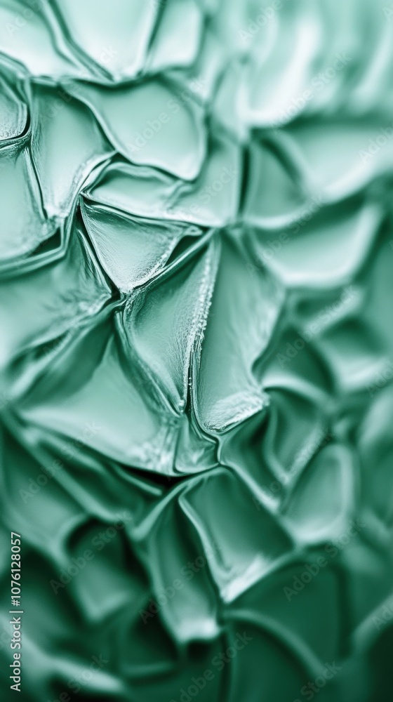 Poster abstract green texture with intricate folds and patterns, ai