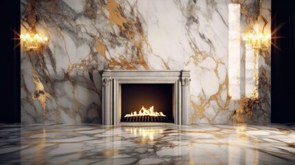 Marble Fireplace in a Luxurious Room