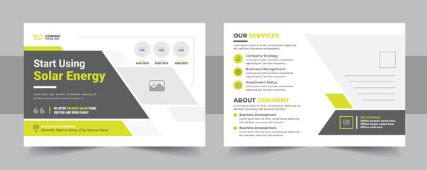 Eco energy or green energy professional eddm postcard template layout design