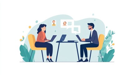 Employer or HR leader is interviewing participants, applying for a company employee, and having read the proficiency test resume to recruit qualified employees, Selection of job applicants.