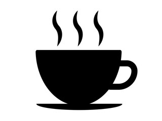 コーヒーカップのシルエットアイコン（カフェマーク）