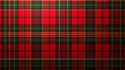 Obraz premium Scottish tartan pattern in rich red, green, and hints of white.