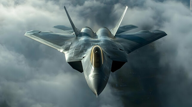 Fighter Jet Soaring Through Clouds - Realistic Aircraft Image