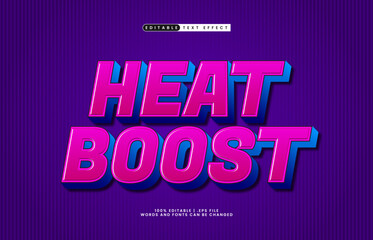 heat boost editable text effect with a happy and kids text style