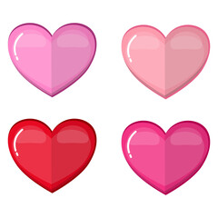 set of pink hearts