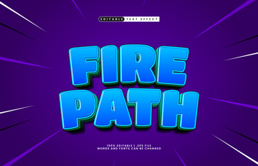fire path editable text effect with a game and joyful text style