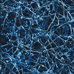 Intricate Blue Abstract Neural Network Data Structure